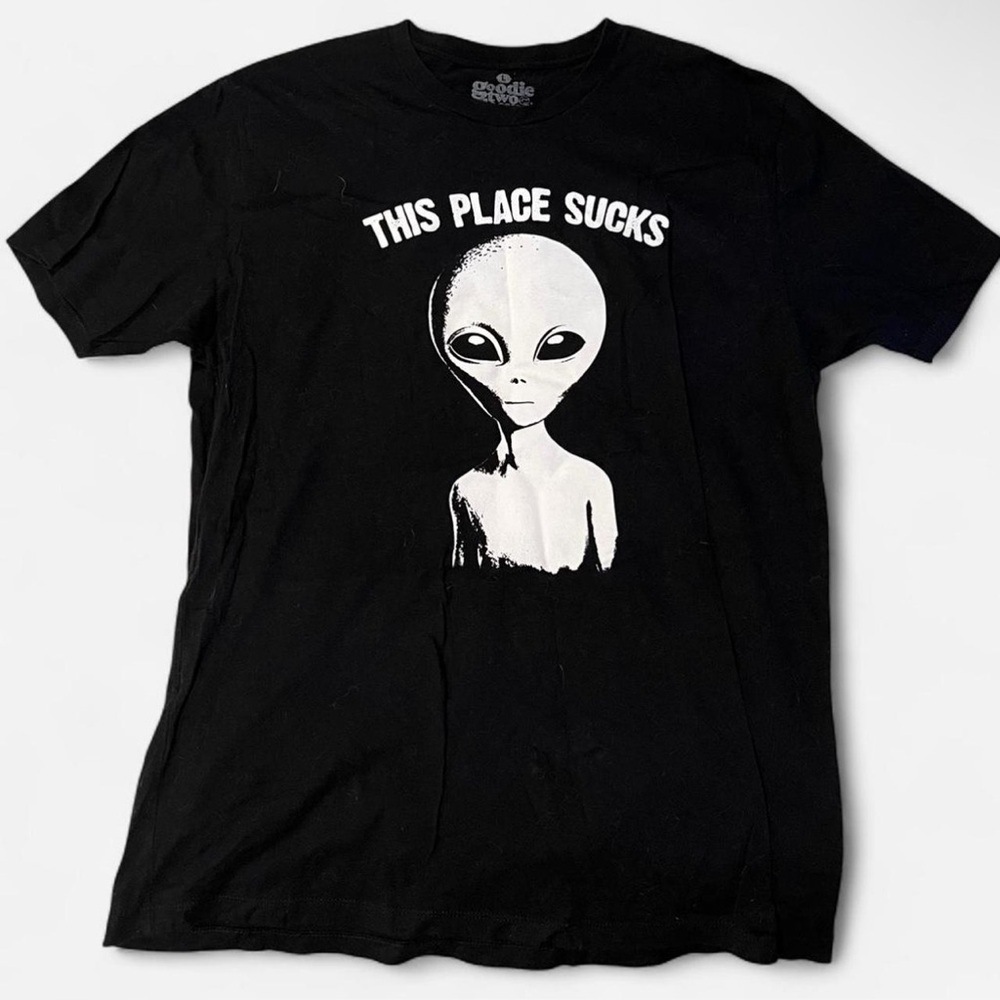 Black Graphic Alien T-Shirt